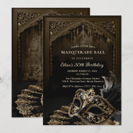 Convite Venetian gothic Masquerade Party invitation