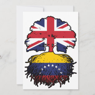 Convite Venezuela Bandeira das Raízes da Árvore Britânica 