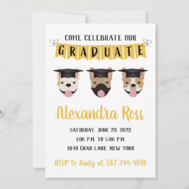 Convite Venha Celebrar Nossos Bulldog Franceses Formandos