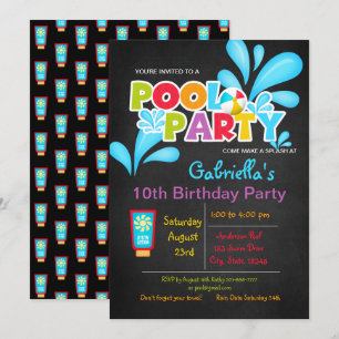 Convite Venha fazer uma festa de apresentação de Piscina n