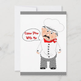 Convite Venha jantar comigo Design de Chef Divertido