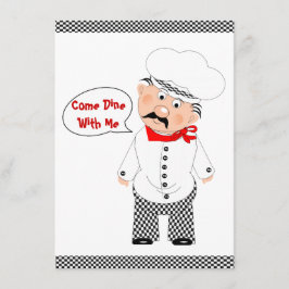 Convite Venha jantar comigo Design de Chef Divertido