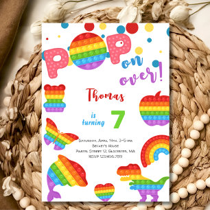 Convite Venha logo! Pastel pop it criança aniversariante