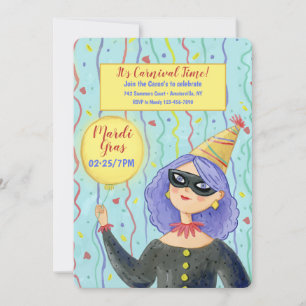 Convite Venha para o nosso Mardi Gras Party