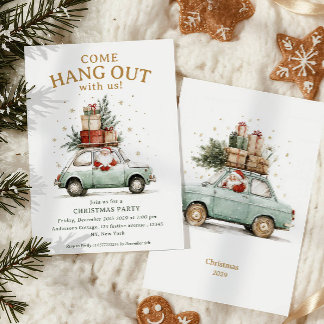 Convite Venha se divertir Papai Noel caprichoso car Natal
