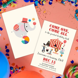 Convite Venha Todos os Carnavais do Circo Moderno Aniversá