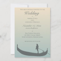 Venice Gondola Silhouette no Sunset Wedding