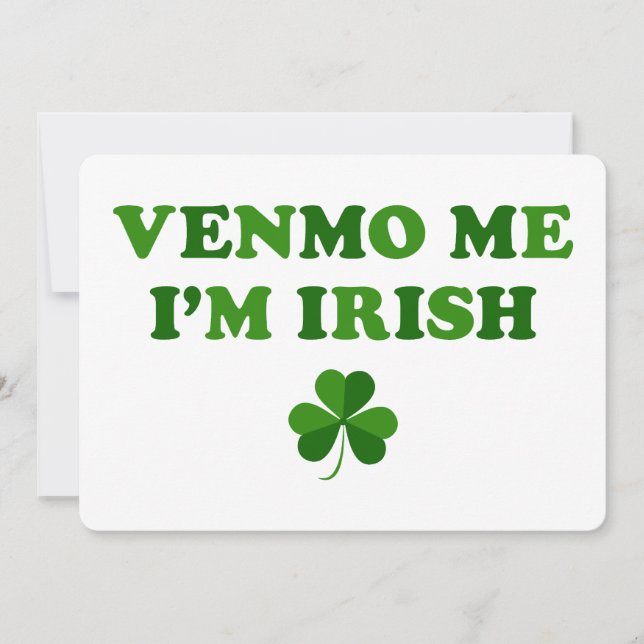 Convite Venmo Me Sou Irlandês (Frente)