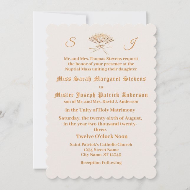 Convite Ventilador Vitoriano Monograma (Frente)