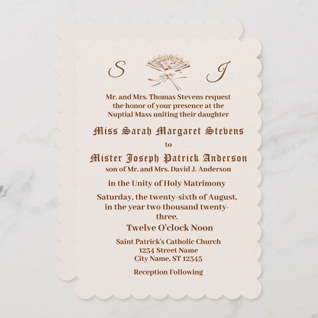 Convite Ventilador Vitoriano Monograma (Criador carregado)