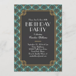 Convite Ventiladores Elegantes, Arte, Festa de aniversário