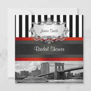 Convite VER VERSÃO REVISTA NYC Bklyn Bridge Bridal Shwr