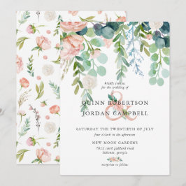 Convite Verão Corado | Casamento Floral em Aquarela