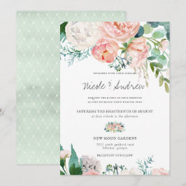 Convite Verão Corado | Casamento Floral em Aquarela