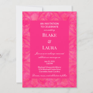 Convite Verão Rosa Quente Brilhante Batik Personalizado