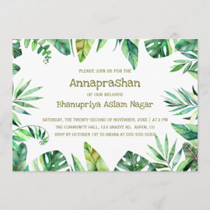 Convite Verão tropical  Folhas de Água Annaprashan