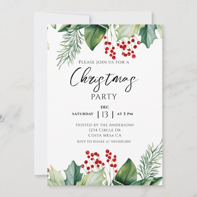 Convite Verdade Vermelha do Partido do Natal (Frente)