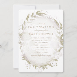 Convite Verdadeiro Romance Foil Floral Frame Chá de fralda