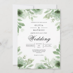 Convite Verdant Bloom Botanical Romance Wedding