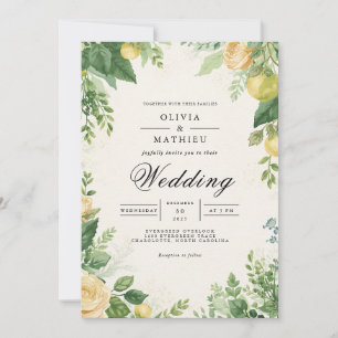 Convite Verdant Citrus Archway Wedding