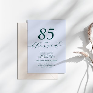 Convite Verde-Azul   80 Anos Amados Festa de Aniversário d