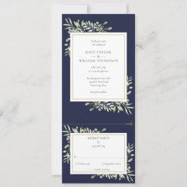 Convite Verde Azul Marinho Moderno Tudo Em Um Invento De C