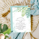 Convite Verde Botânico, Casamento Aqua Blue Watercolor<br><div class="desc">Aprecie seus convidados com este convite de casamento botânico. Prados delicados de cor aquosa em turquesa, aqua, azul empoeirado e matiz verde macia. Pintou água verde no canto direito com folhagem em azul-turquesa-claro, sábio-verde, tons de verde limão e ouro. Detalhes da caligrafia moderna. O ouro da afinidade é um embelezamento....</div>