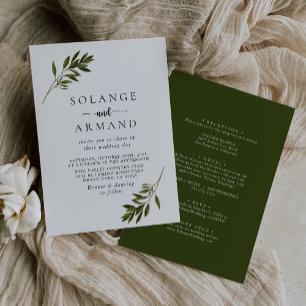 Convite Verde Botânico sai para trás e casamento frontal