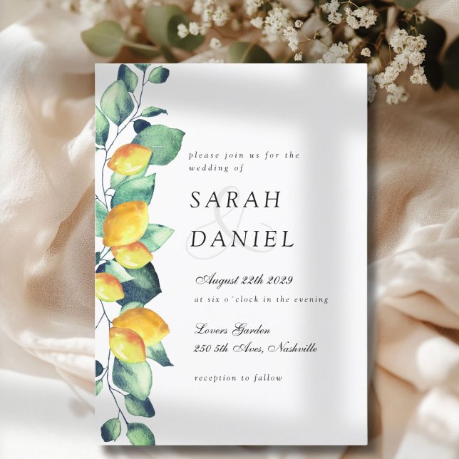 Convite Verde Branco Elegante Toscana (Elegant Toscana Wedding White Green invitation)