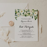 Convite Verde Branco outono Floral Bat Mitzvah<br><div class="desc">Este convite floral branco verde de outono,  do morcego mitzvah é perfeito para um morcego rústico mitzvah. O design apresenta elegantes pedras brancas de aquarela com folhagem verde.</div>