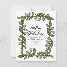 Convite Verde Cobra d'água deixa branco Dourado 50º aniver