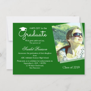 Convite verde da celebração da graduação