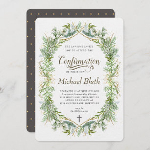 Convite verde da confirmação da folha