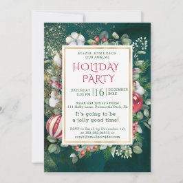 Convite Verde-d'água, bolhas de Natal, eucalipto