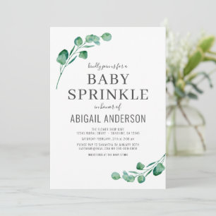 Convite Verde-d'água Eucalyptus Baby Sprinkle