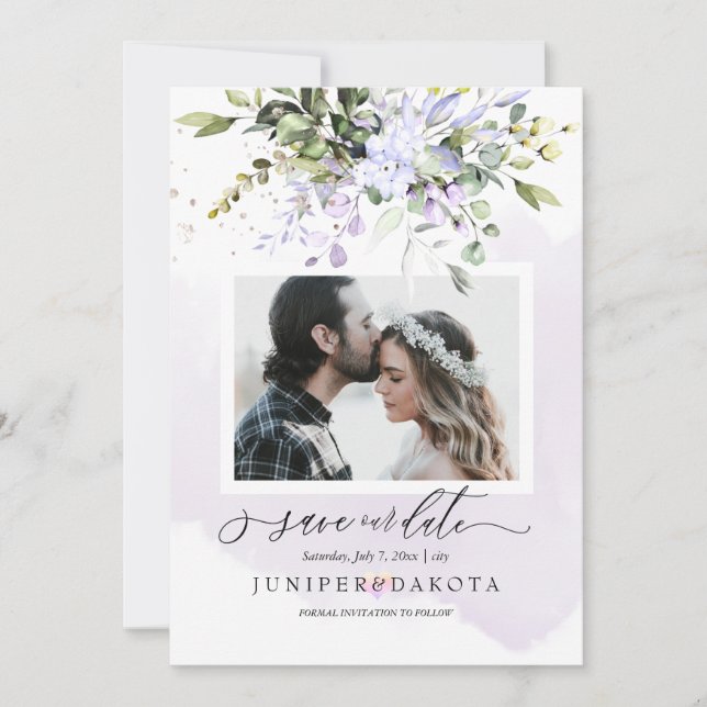 Convite Verde-d'água Púrpura Rosa Rosa Rosa (Frente)