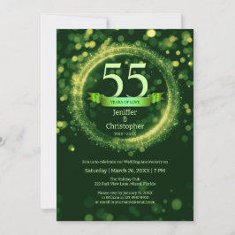 Convite Verde de Aniversário de Casamento do Nome do Ano d