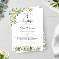 Verde e Batismo Floral Amarelo Dourado e Branco