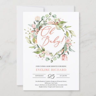 Convite Verde e corante cor-de-rosa, flores