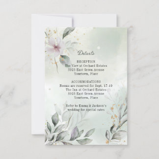 Convite Verde e Dourado invólucro de Casamento Inserido