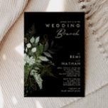 Convite Verde e Folha Dourada | Black Wedch Brunch<br><div class="desc">Nós projetamos este verde e folha de ouro | convite para o casamento negro para completar seu brunch boho simples, mas elegante. Apresenta folha de eucalipto verde e branca moderna, folhagem de fêmur, flor suculenta e folhas de folha de ouro mínimas. Esses elementos dão a sensação de uma floresta encantada...</div>