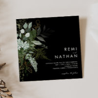 Verde e Folha Dourada | Casamento Preto Quadrado