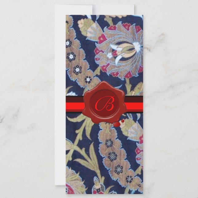 CONVITE VERDE E PRETO AZUL DAMASCO, SELAGEM DE CERA VERMEL (Frente)