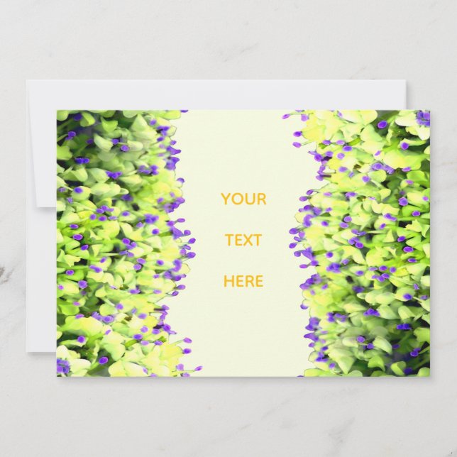 Convite Verde Encontra o Roxo, a Felicidade Floresce (Frente)