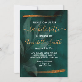 Convite verde-esmeralda moderno e deixa solteiro