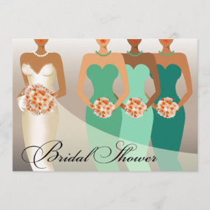 Convite Verde ÉTNICO do chá de panela   da NOIVA