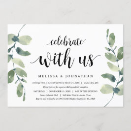 Convite Verde Eucalipto, Tinta Negra, Elopemento De Casame