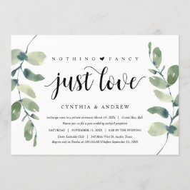 Convite Verde Eucalipto, Tinta Preta, Casamento Fugitivo