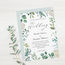 Verde Floral Branco Eucalipto Casamento Elegante