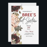 Convite Verde Floral Rosa e Maroon deixa doce 16<br><div class="desc">personalizar para qualquer evento</div>